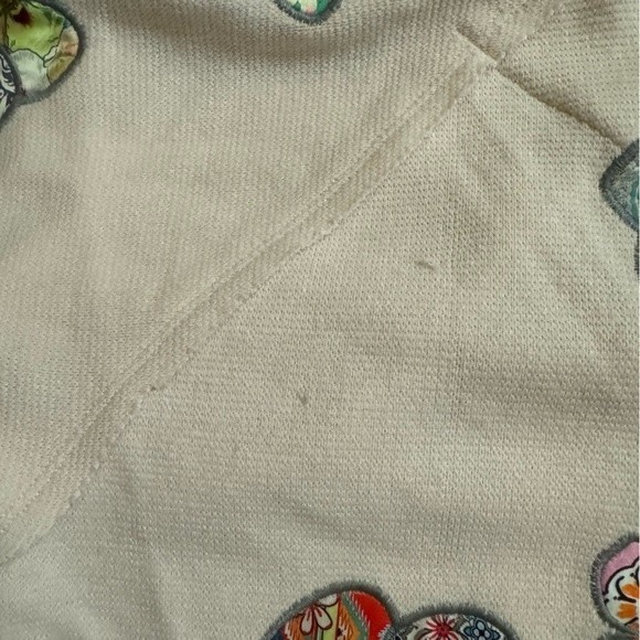 NWT Johnny Was Biya Glinda Cream Appliqué Quilt Mock Collar Duster Jacket S - Picture 15 of 17